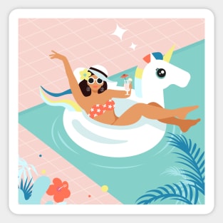 Summer unicorn Sticker